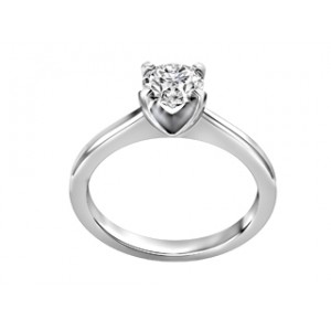 Solitaire ring white gold, Canadian Diamond Fire & Ice